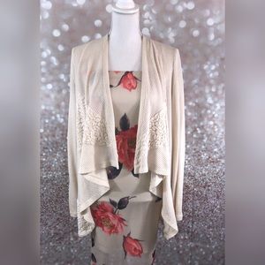 Cream colored cardigan with lace